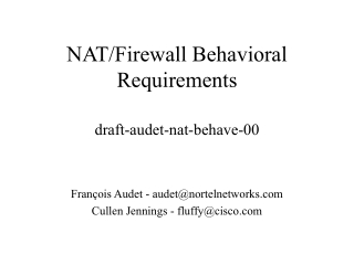 NAT/Firewall Behavioral Requirements