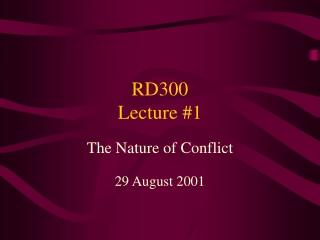 RD300 Lecture #1