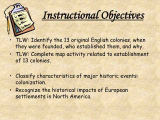 Instructional Objectives