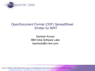 OpenDocument Format (ODF) SpreadSheet 		     Emitter for BIRT