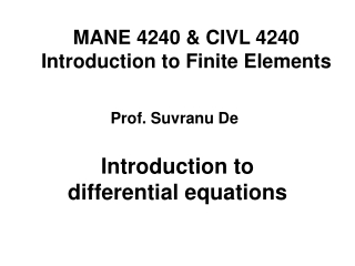 MANE 4240 &amp; CIVL 4240 Introduction to Finite Elements