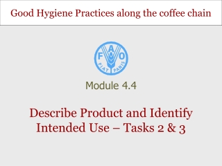 Describe Product and Identify Intended Use – Tasks 2 &amp; 3