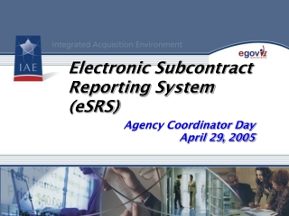 Electronic Subcontract Reporting System (eSRS)