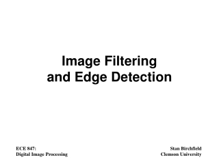 Image Filtering and Edge Detection