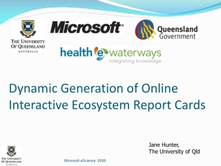 Dynamic Generation of Online Interactive Ecosystem Report Cards