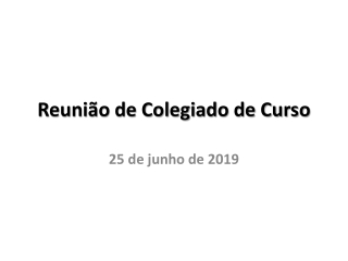 Reunião de Colegiado de Curso