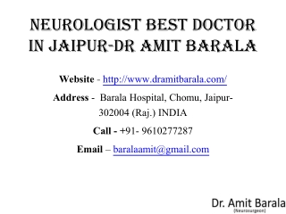 Neurologist Best Doctor in Jaipur-Dr Amit Barala