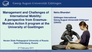 Netra Bhandari Göttingen  International Georg-August Universität Göttingen (GAUG)