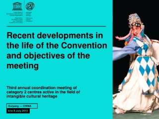 Recent developments in the life of the Convention and objectives of the meeting