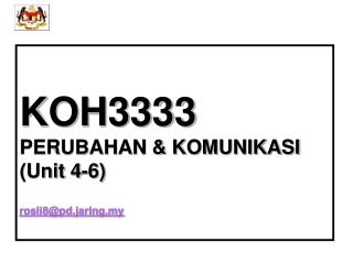 KOH3333 PERUBAHAN &amp; KOMUNIKASI (Unit 4-6) rosli8@pd.jaring.my