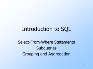 Introduction to SQL