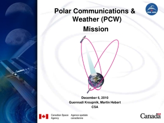 Polar Communications &amp;  Weather  (PCW)  Mission December 6, 2010 Guennadi Kroupnik, Martin Hebert