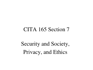 CITA 165 Section 7