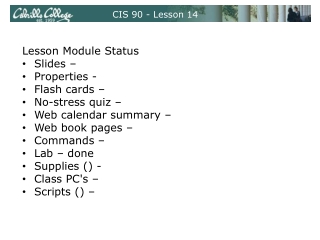 CIS 90 - Lesson 14