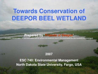 Towards Conservation of  DEEPOR BEEL WETLAND