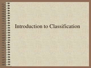 Introduction to Classification