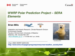 WWRP Polar Prediction Project – SERA Elements