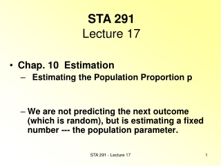 STA 291 Lecture 17