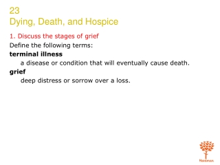 1. Discuss the stages of grief