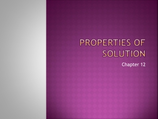 Properties Of Solution