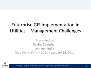 Enterprise GIS Implementation in Utilities – Management Challenges