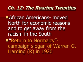 Ch. 12: The Roaring Twenties