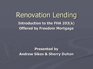 Renovation Lending