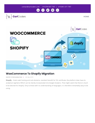 WooCommerce to Shopify Migration Services by CartCoders