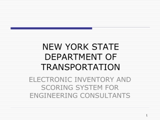 NEW YORK STATE DEPARTMENT OF TRANSPORTATION