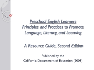 Published by the  California Department of Education (2009)