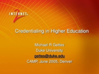 Credentialing in Higher Education