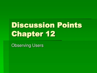 Discussion Points Chapter 12