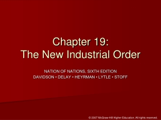 Chapter 19:  The New Industrial Order