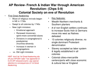 First Great Awakening Wave of religious revivals began in NE in 1730s