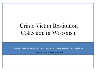 Crime Victim Restitution Collection in Wisconsin