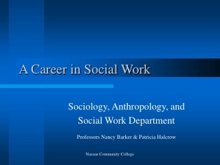 A Career in Social Work