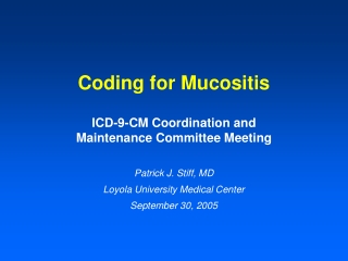 Coding for Mucositis