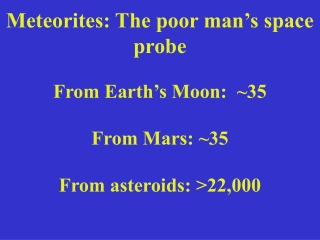 Meteorites: The poor man’s space probe