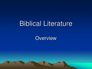 Biblical Literature