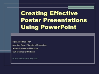 Creating Effective  Poster Presentations Using PowerPoint