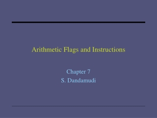 Arithmetic Flags and Instructions