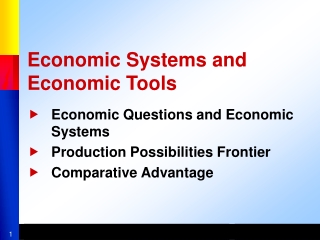 Economic Systems and Economic Tools