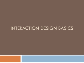 Interaction design basics