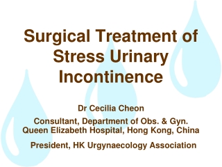 Surgical Treatment of Stress Urinary Incontinence