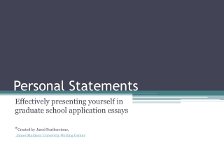 Personal Statements