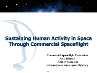 Sustaining Human Activity in Space Through Commercial Spaceflight