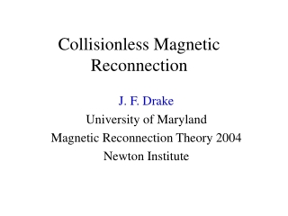 Collisionless Magnetic Reconnection