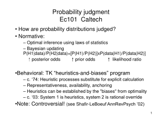 Probability judgment Ec101  Caltech