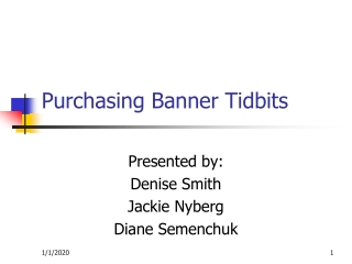 Purchasing Banner Tidbits