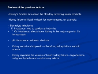 Review  of the previous lecture: